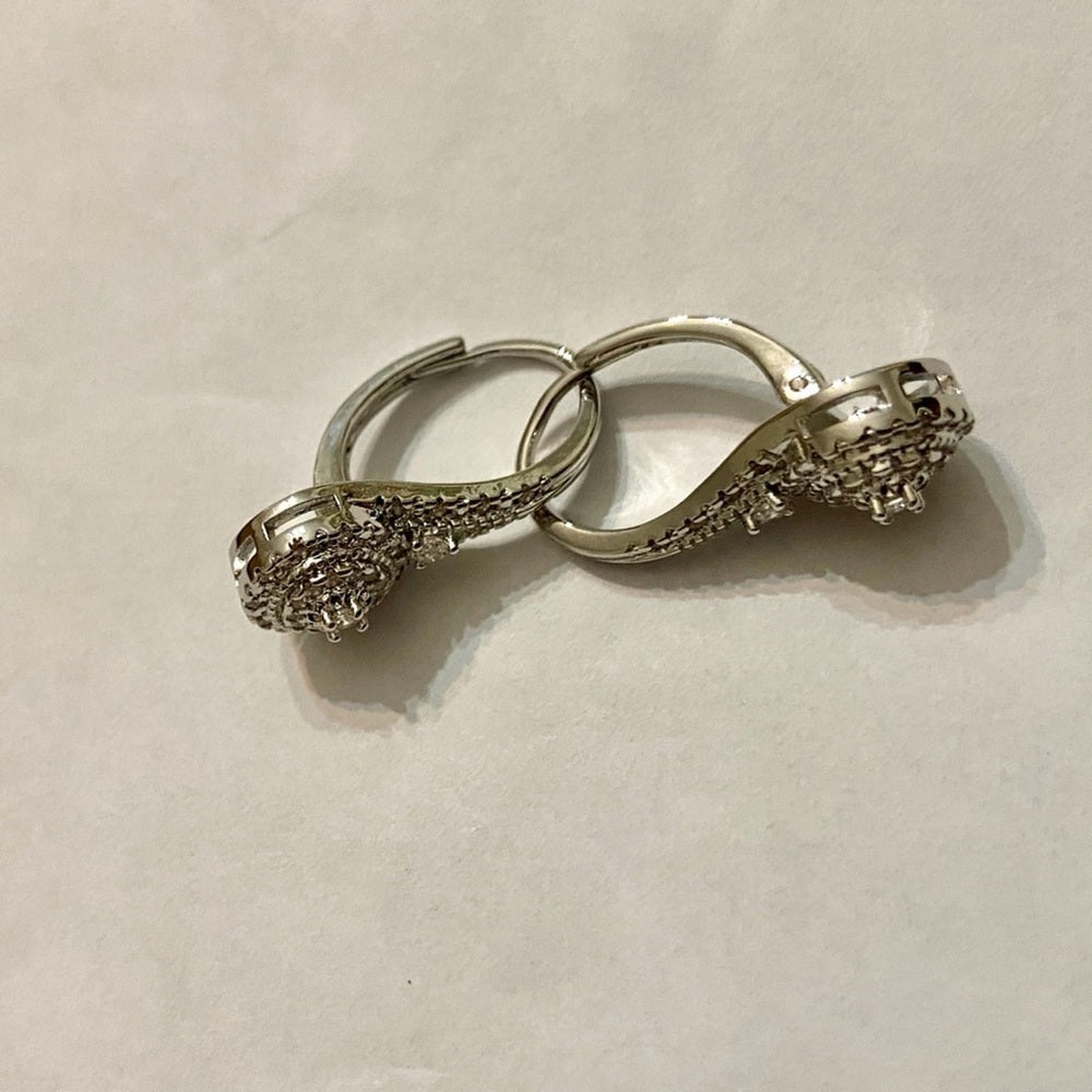 Faux Diamond Cubic Zirconia 925 Silver Filled Stud Dangling Earrings