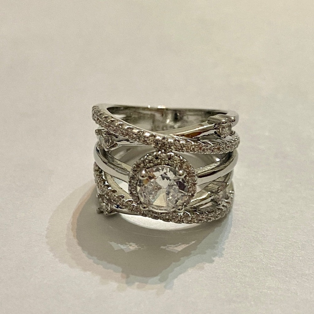 Faux Diamonds- Cubic Zirconia 925 Silver Filled Ring