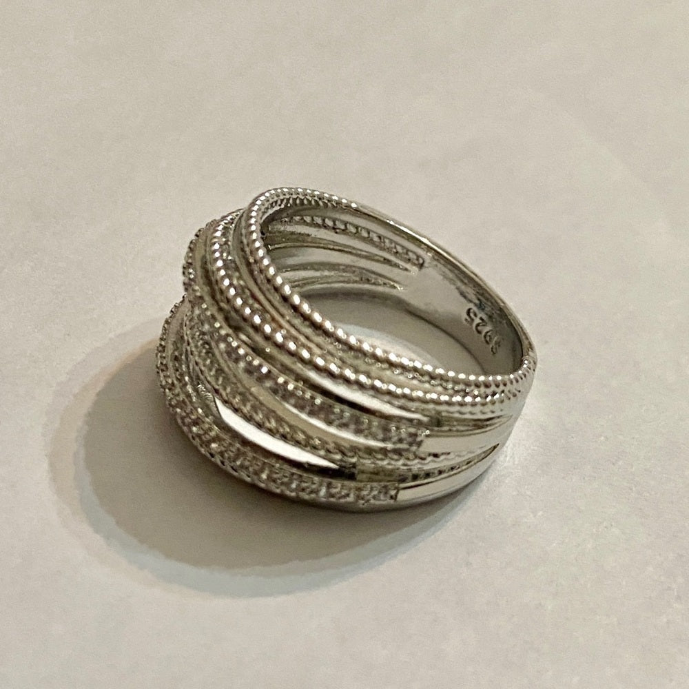 Infinity Faux Diamonds-Cubic Zirconia 925 Silver Filled Ring