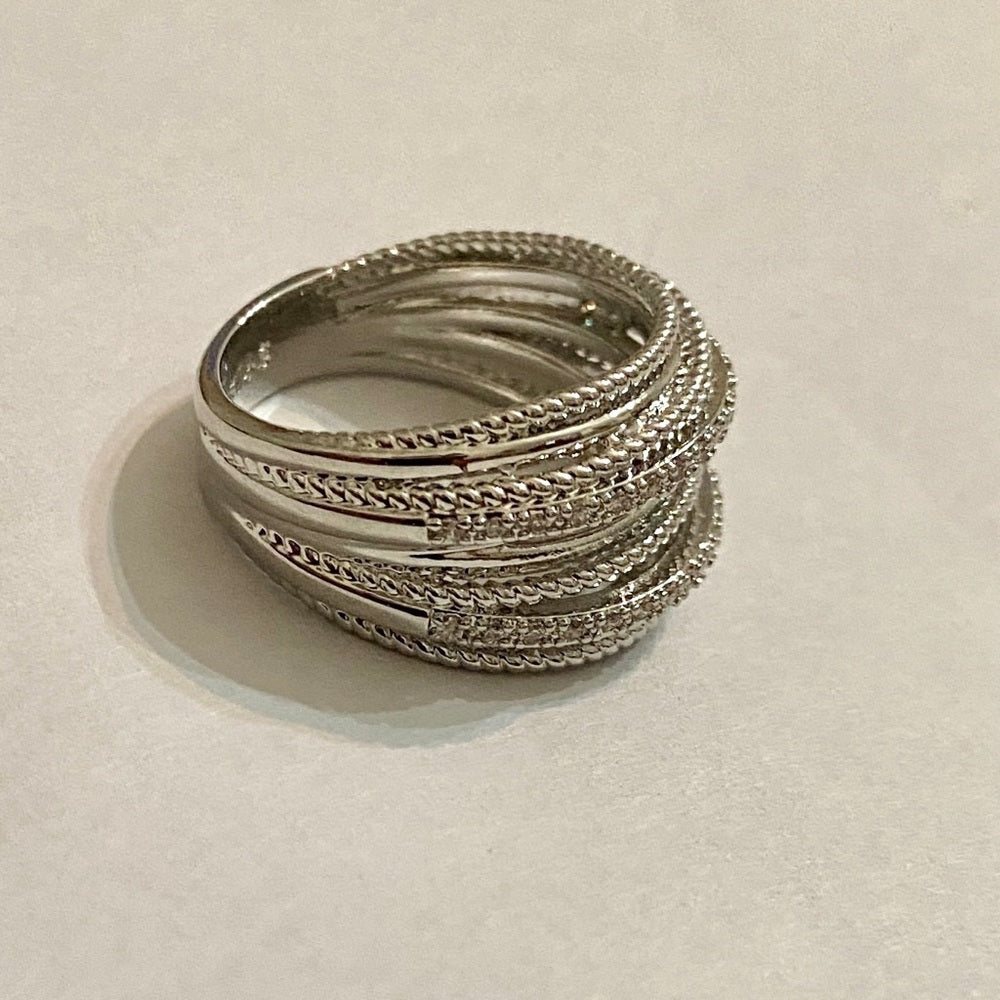 Infinity Faux Diamonds-Cubic Zirconia 925 Silver Filled Ring