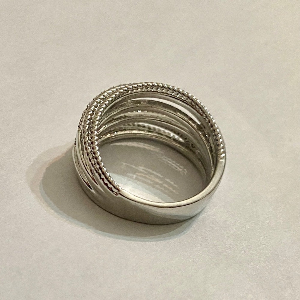 Infinity Faux Diamonds-Cubic Zirconia 925 Silver Filled Ring