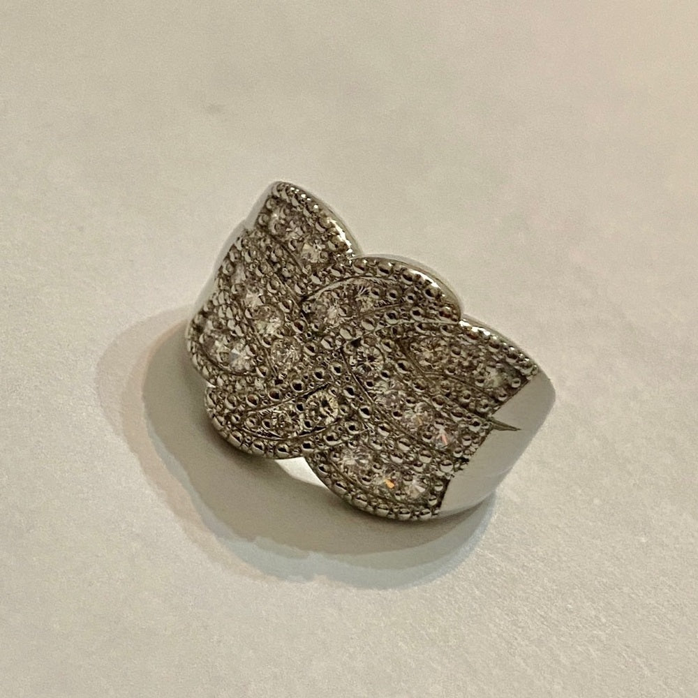 Faux Diamonds Cubic Zirconia 925 Silver Filled Ring