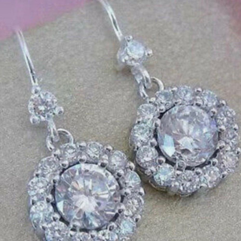 Faux Diamonds-Cubic Zirconia 925 Silver Filled Chain Necklace