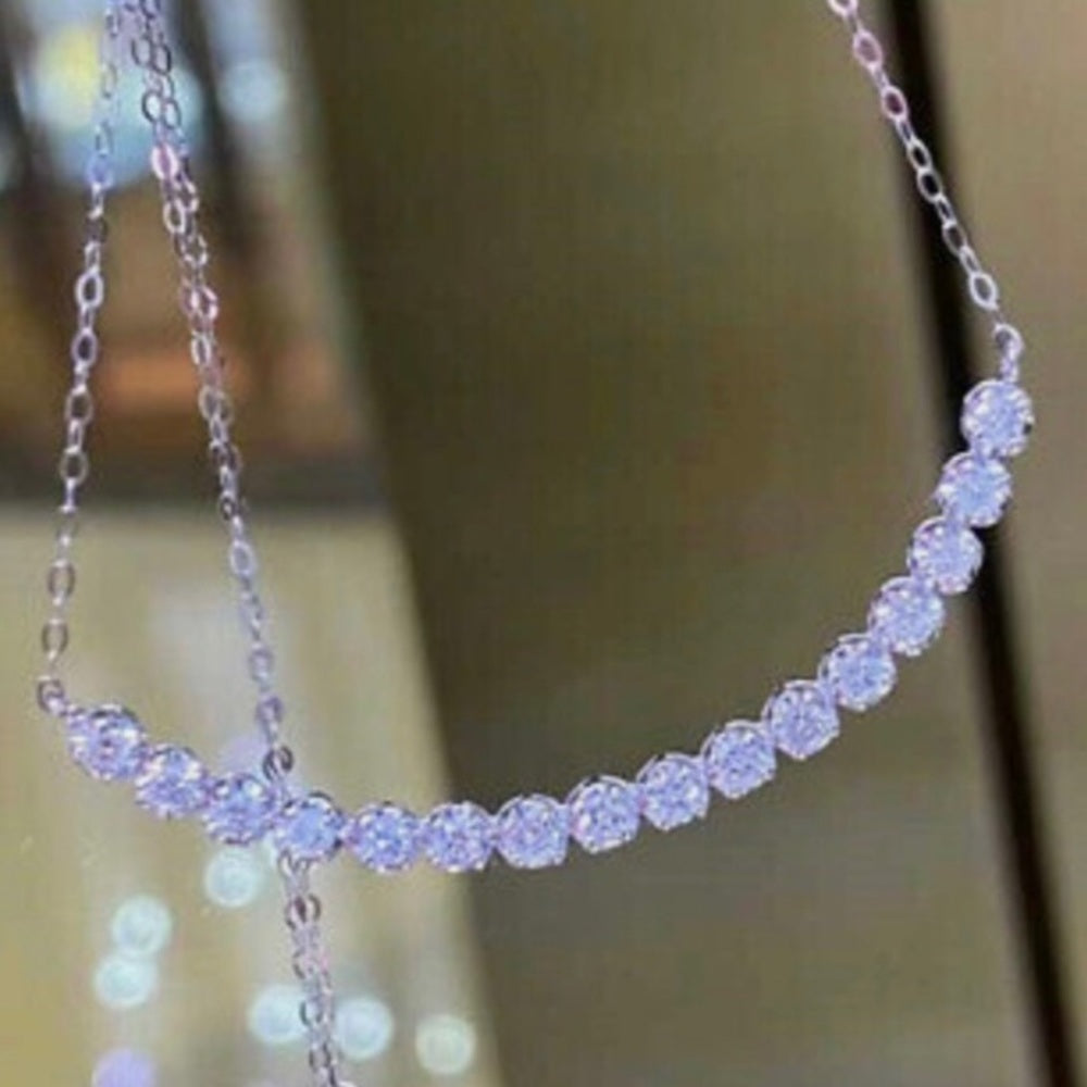 Faux Diamond Cubic Zirconia 925 Silver Filled Stud Dangling Earrings