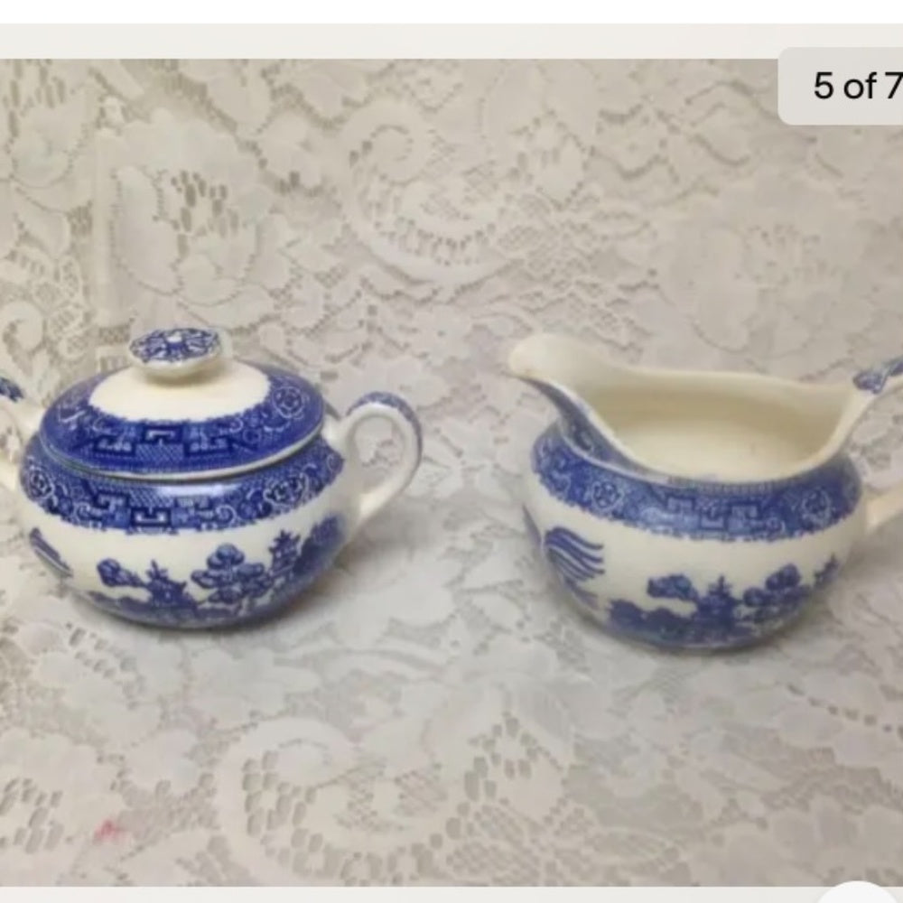 Vintage, 5-pc Variant, Blue Willow Coffee or Tea Set