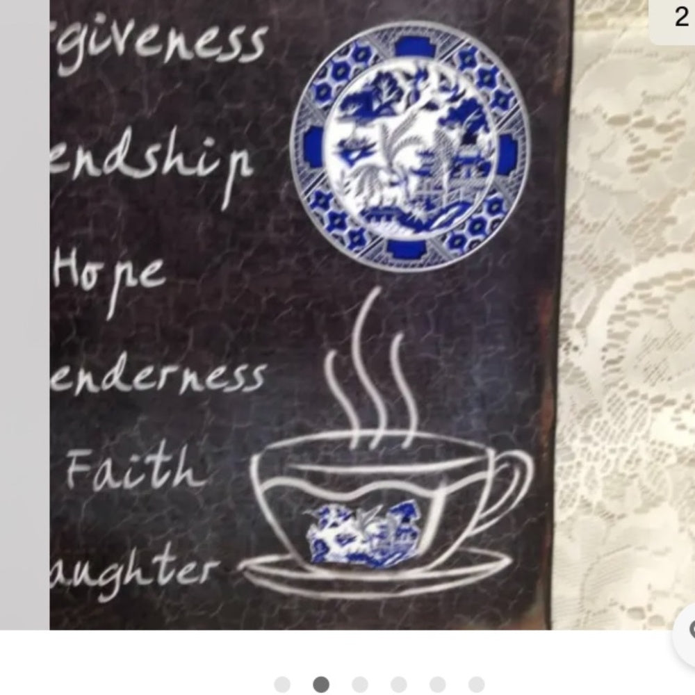 Blue Willow Recipe for a Happy Home. 16in x 12in This is a beautiful, wall hang