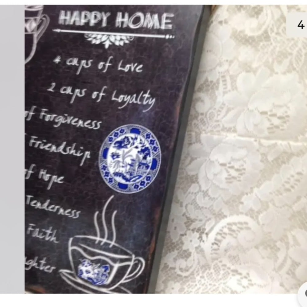 Blue Willow Recipe for a Happy Home. 16in x 12in This is a beautiful, wall hang
