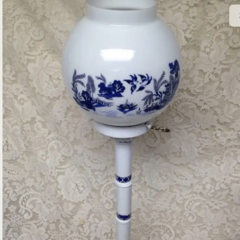 Vintage,Blue Willow Electric Table -Floor Globe Lamp 33in H