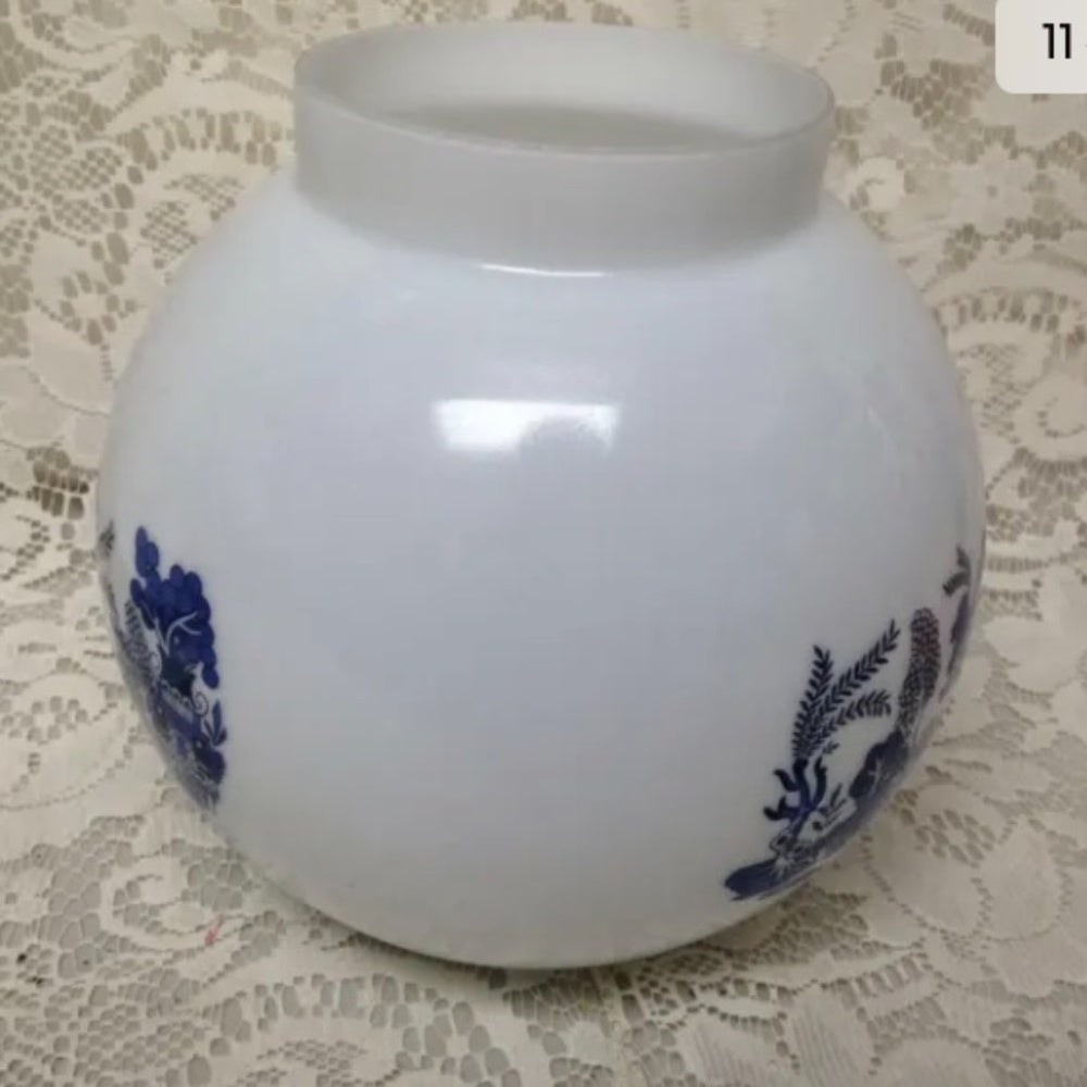 Vintage,Blue Willow Electric Table -Floor Globe Lamp 33in H