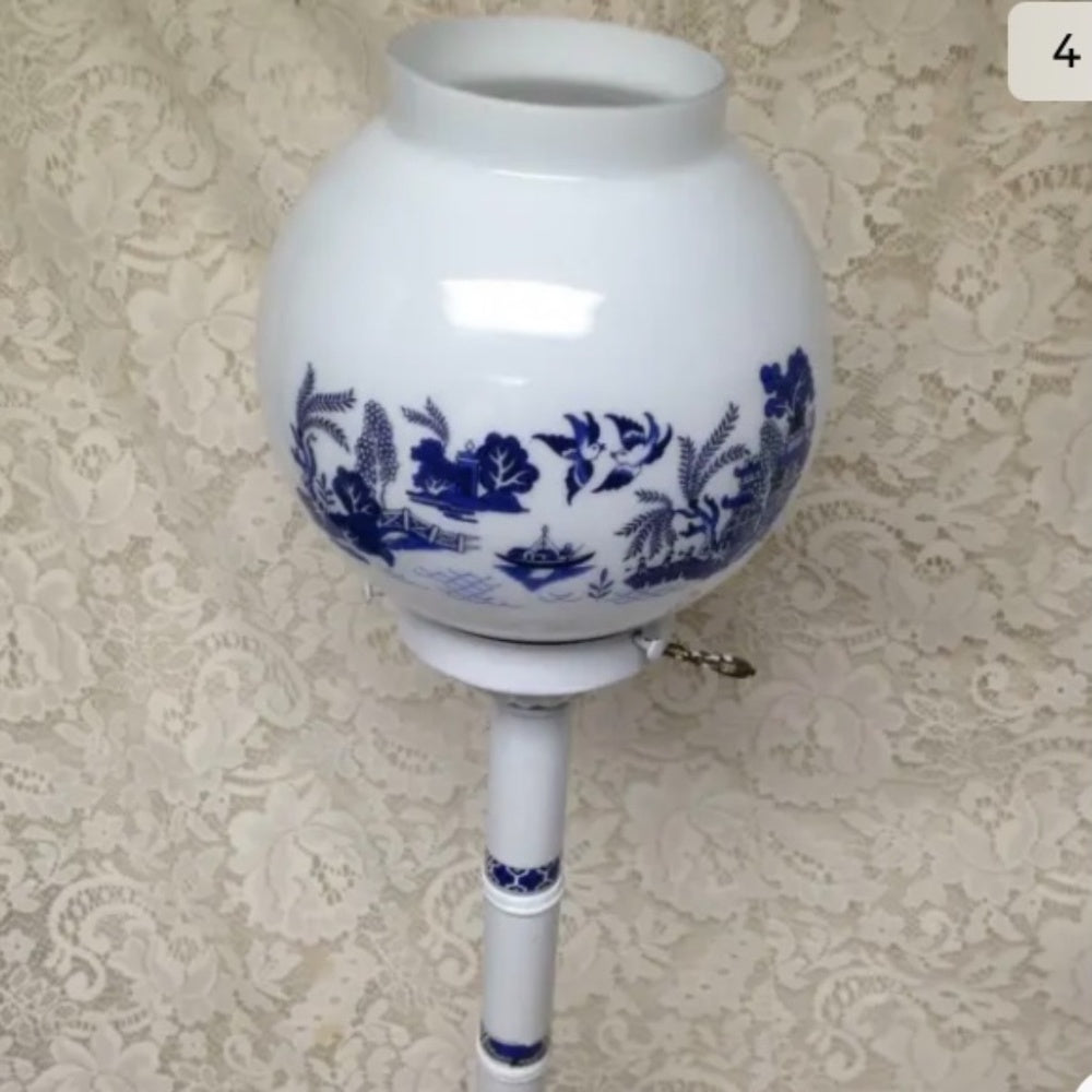 Vintage,Blue Willow Electric Table -Floor Globe Lamp 33in H
