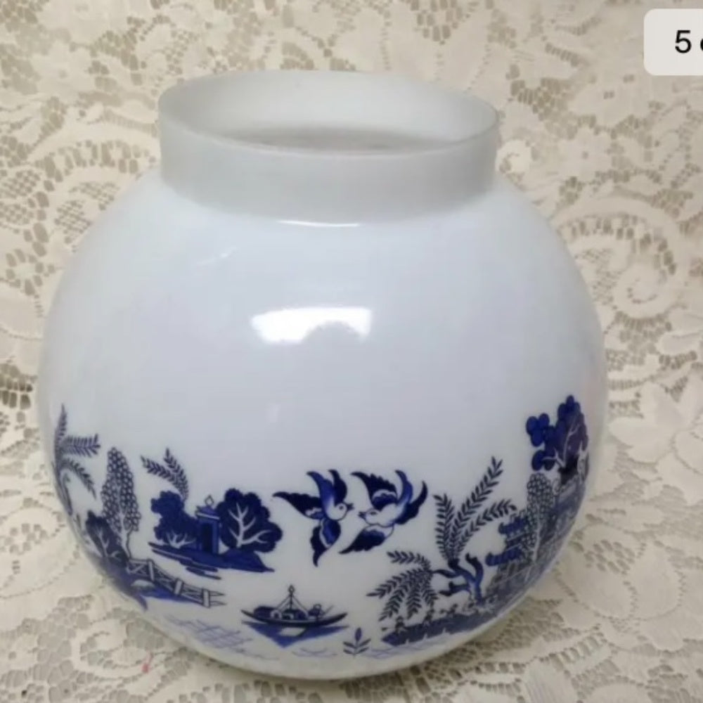 Vintage,Blue Willow Electric Table -Floor Globe Lamp 33in H
