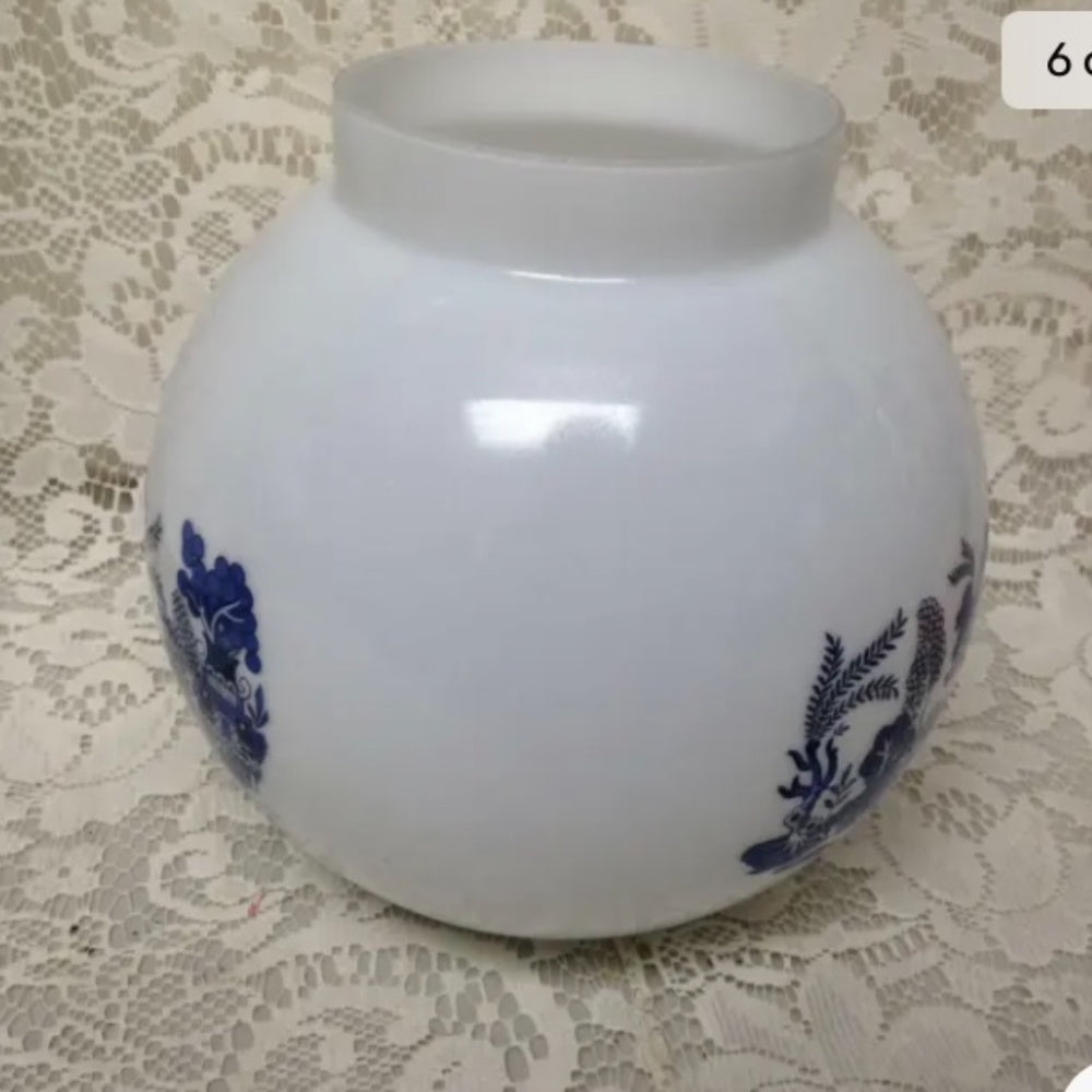Vintage,Blue Willow Electric Table -Floor Globe Lamp 33in H