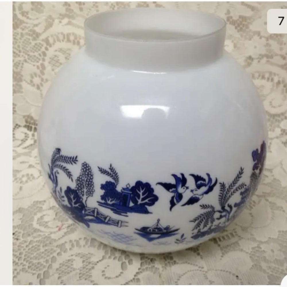 Vintage,Blue Willow Electric Table -Floor Globe Lamp 33in H