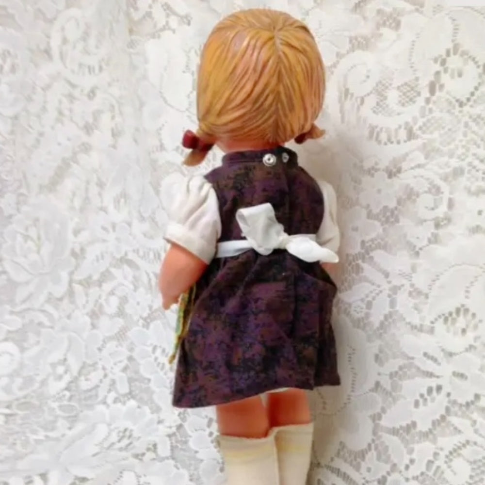 Vintage, German Hummel, Goebel 12in Vinyl Molded Hair Doll