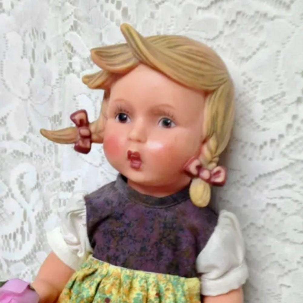 Vintage, German Hummel, Goebel 12in Vinyl Molded Hair Doll