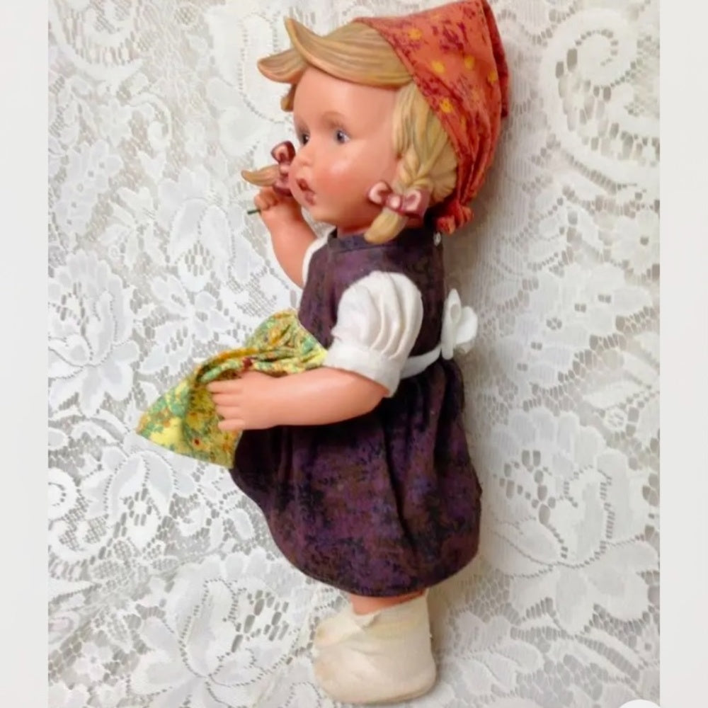 Vintage, German Hummel, Goebel 12in Vinyl Molded Hair Doll