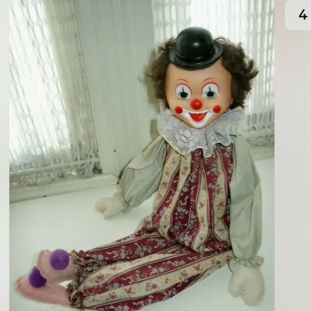 1950-60s Pair of Beautiful 24” Decorative, Mantel Clowns
