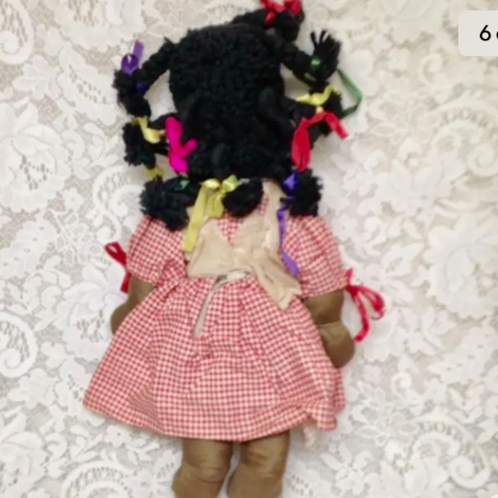 Vintage Handcrafted, African American Raggedy Ann 18-inch Doll
