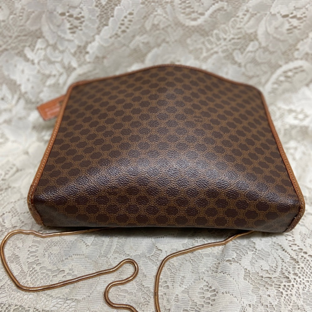 Celine, Paris, Italy Brown Mono 2-way Clutch-Crossbody --in x --in x --in