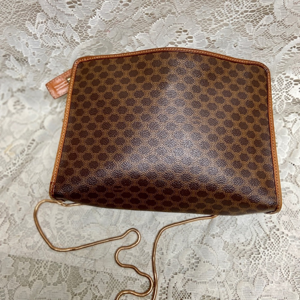 Celine, Paris, Italy Brown Mono 2-way Clutch-Crossbody --in x --in x --in