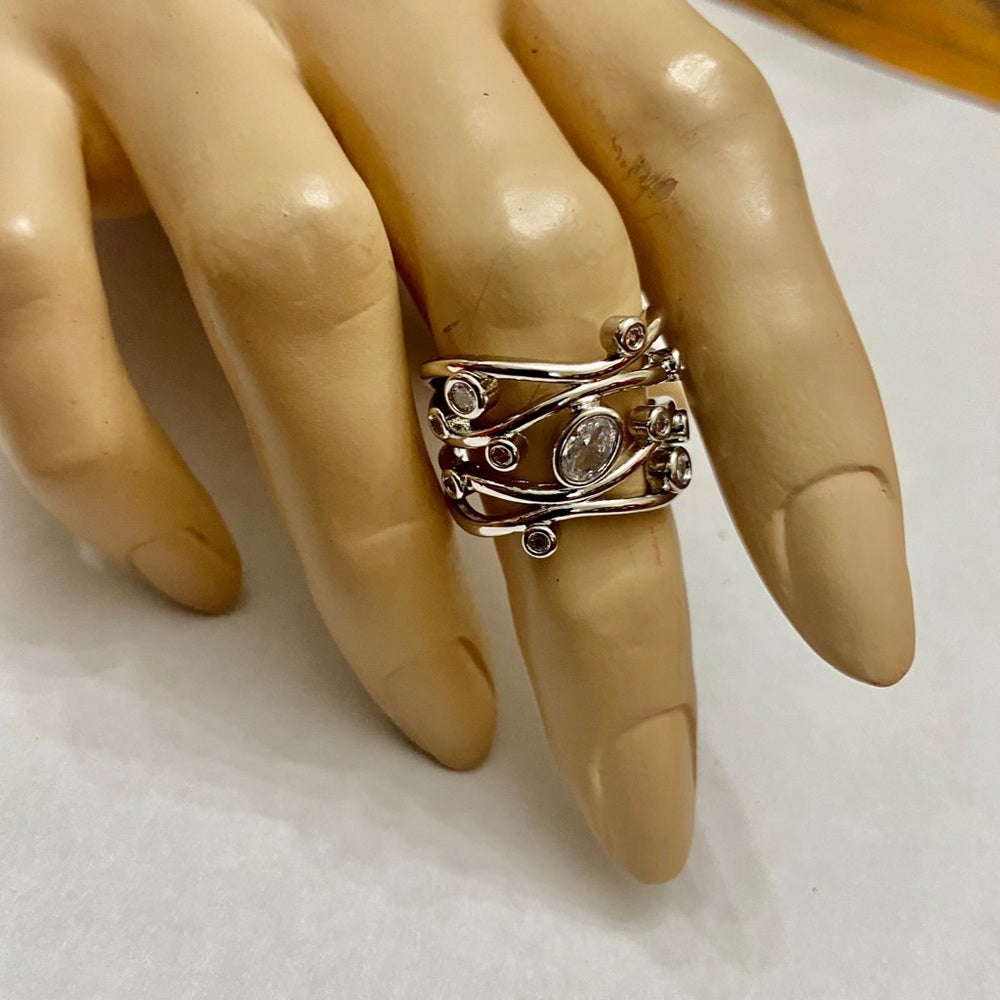 Faux Diamonds- Cubic Zirconia 925 Silver Filled Ring