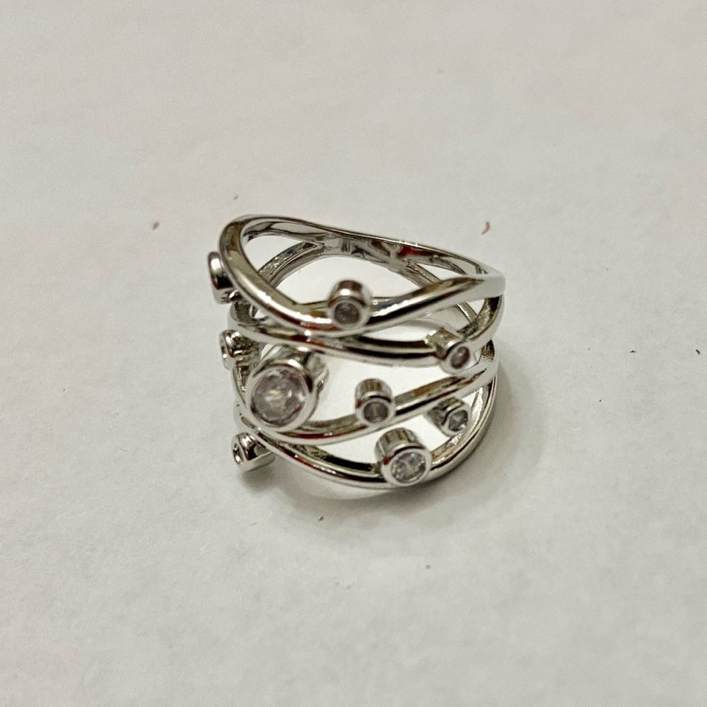Faux Diamonds- Cubic Zirconia 925 Silver Filled Ring