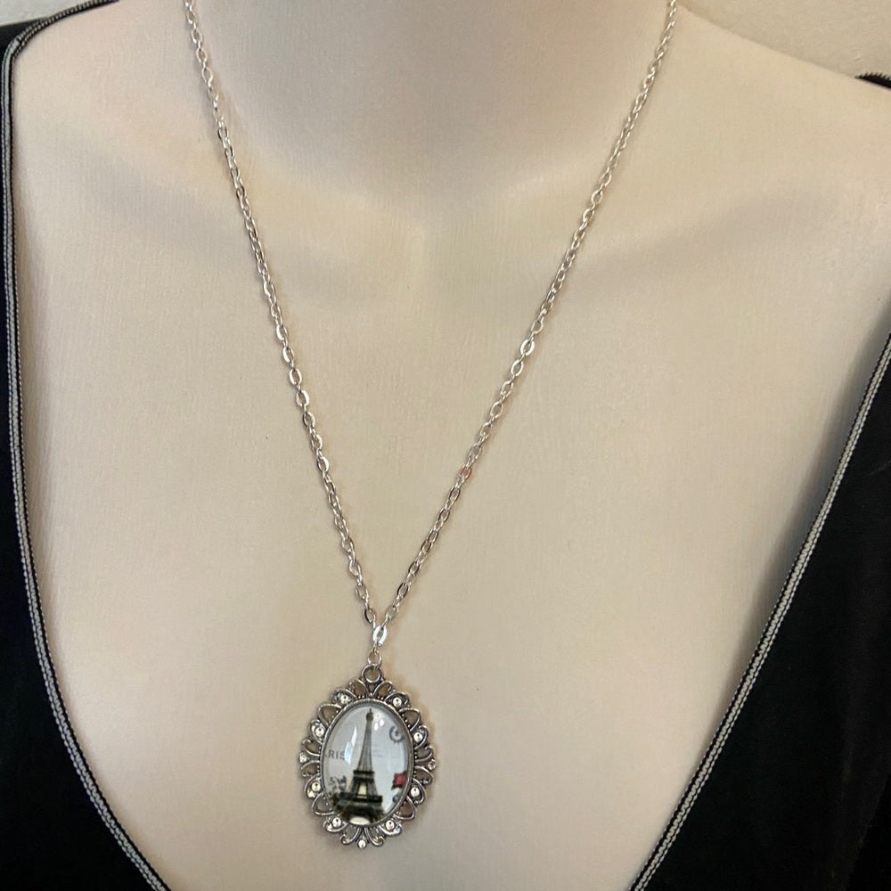Stunning, France, Eiffel Tower Souvenirs 3 layers Pendant Necklace