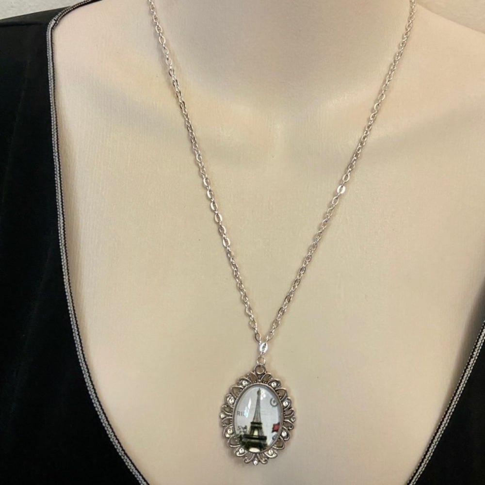 Stunning, France, Eiffel Tower Souvenirs 3 layers Pendant Necklace