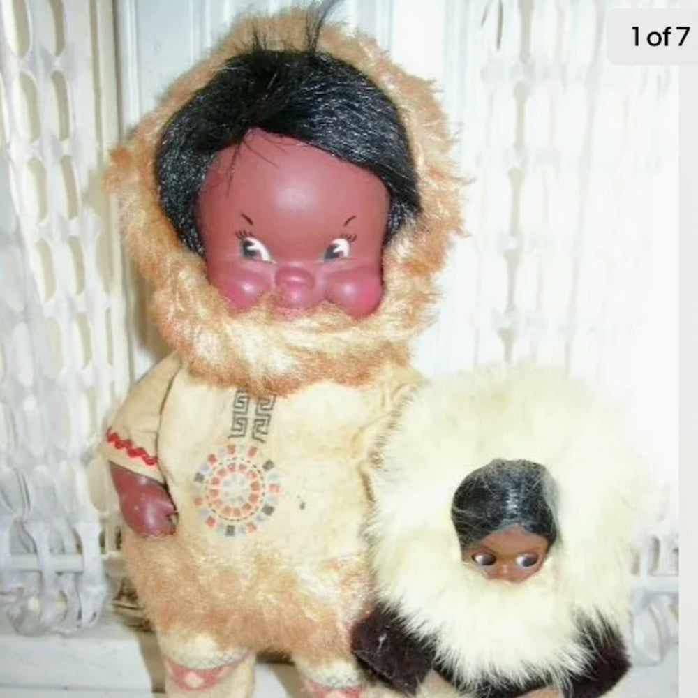 Vintage, 1960s Regal-Canada, Mother and Daughter Eskimo Dolls