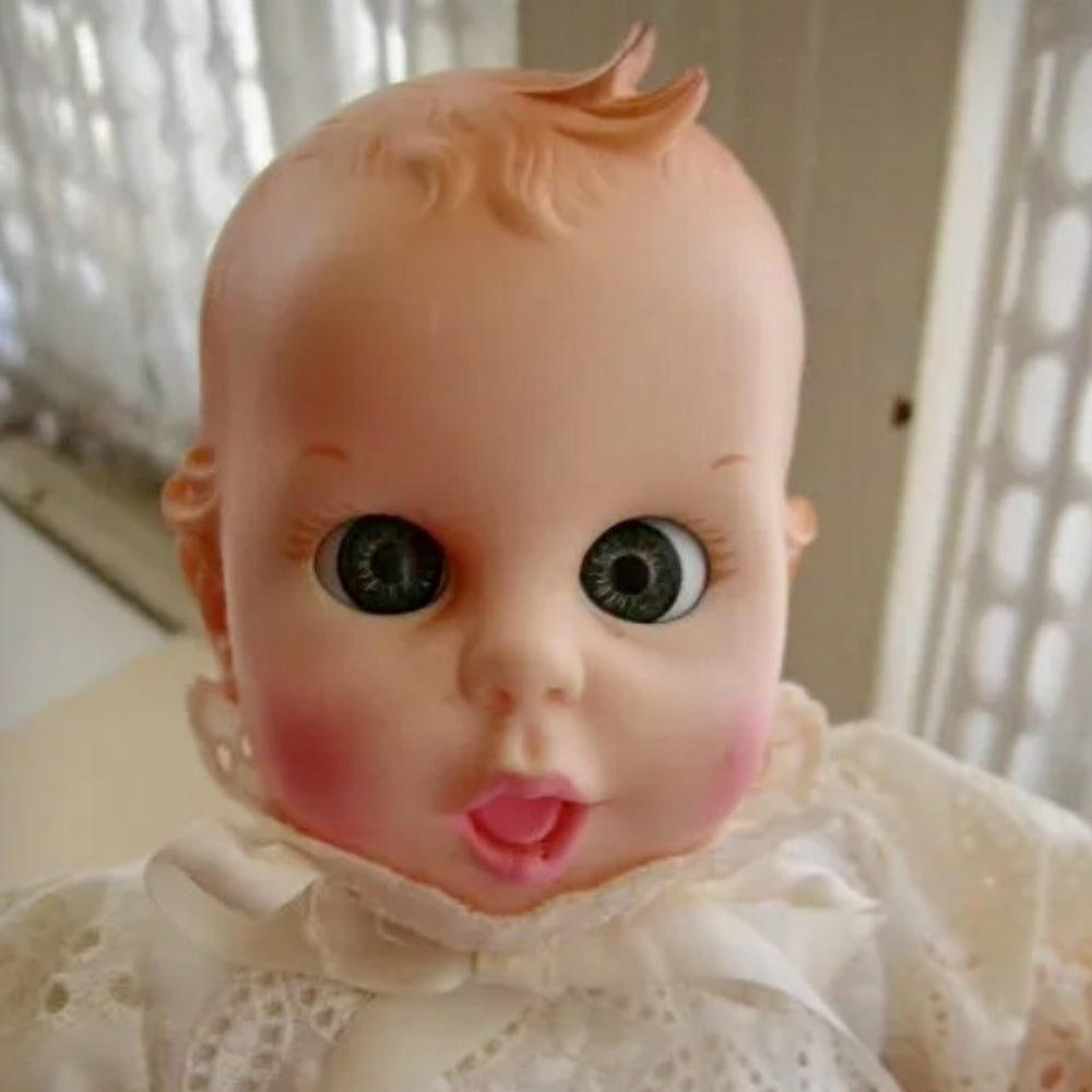 Vintage, Advertising Gerber Baby in Christening Gown Basket and Beddings