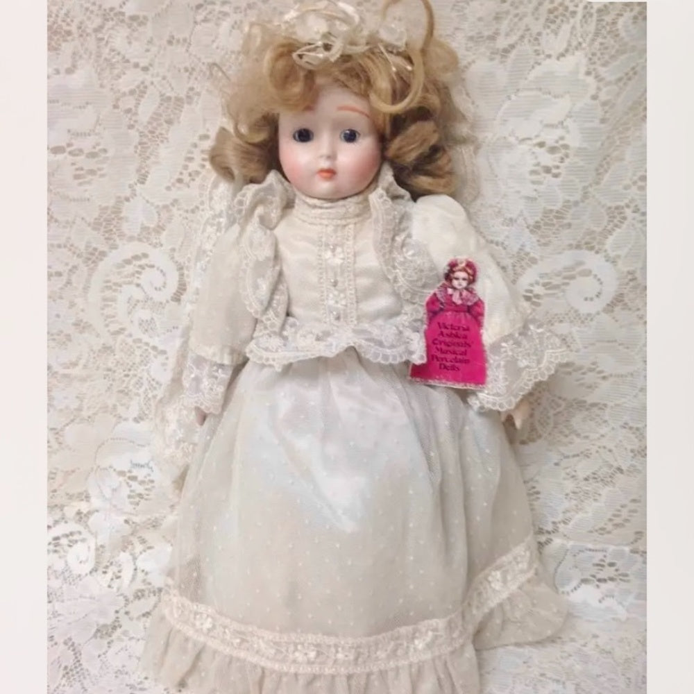 Vintage, House of Goebel-Global Art, Germany, 16in Musical Porcelain Bride Doll
