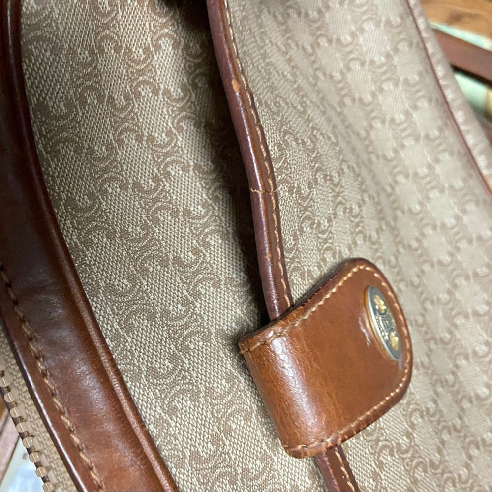 Celine, Cream Macadam Crossbody Handbag