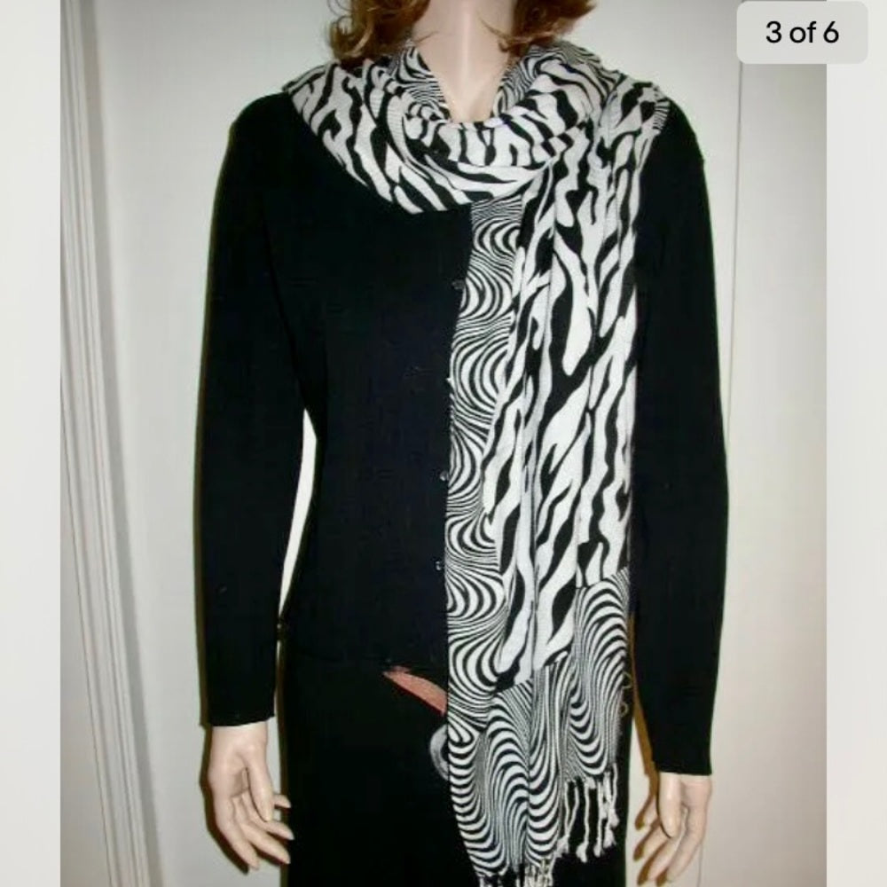 Fabulous, Soft, Black and White Animal Print Scarf, Wrap, Shawl, etc.