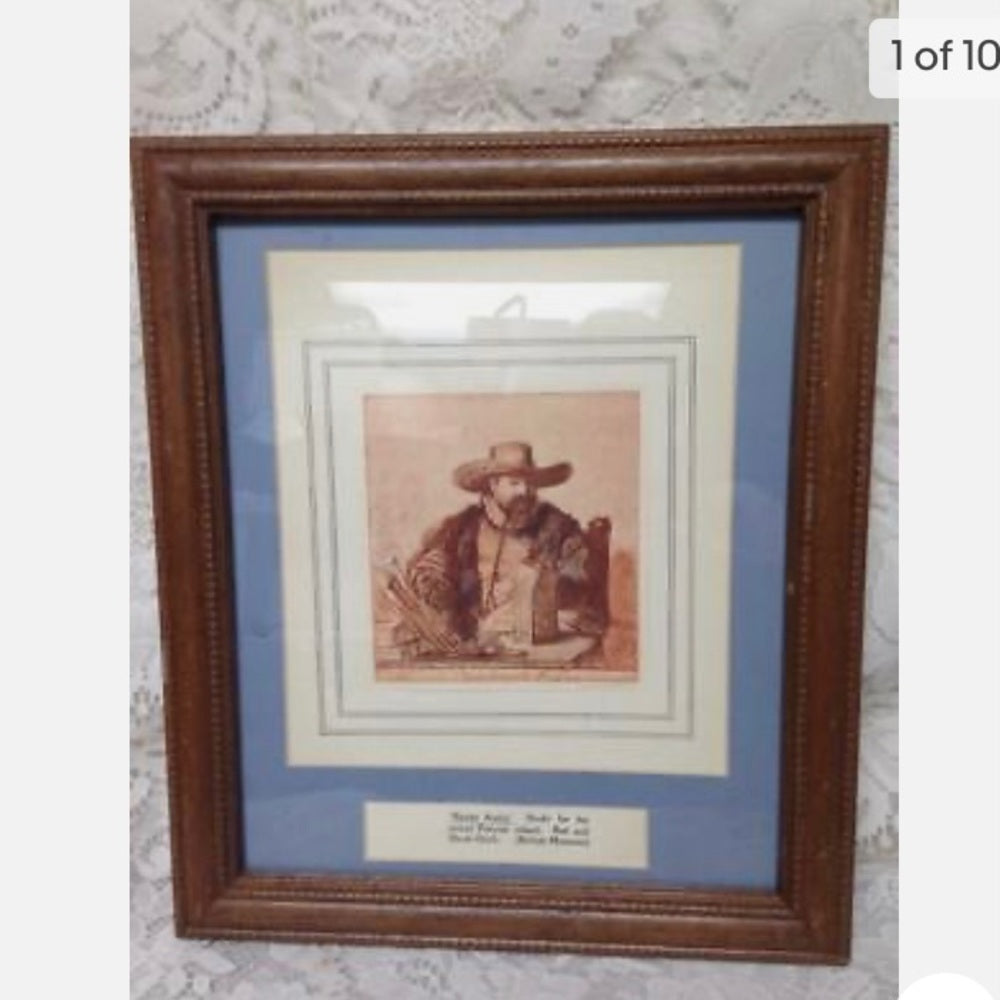 Antique (1906), Rembrandt Van Rijn, Rare Red Chalk Etching of The Preacher- 1640