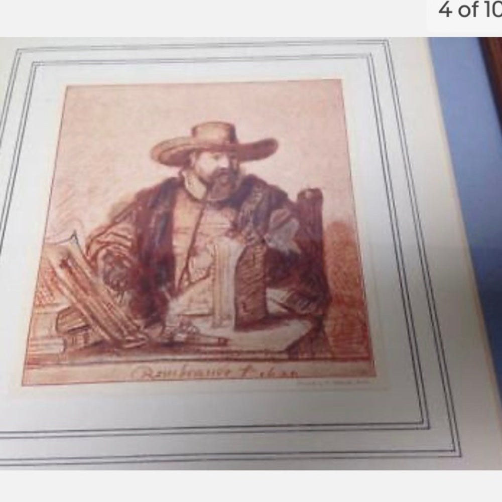 Antique (1906), Rembrandt Van Rijn, Rare Red Chalk Etching of The Preacher- 1640