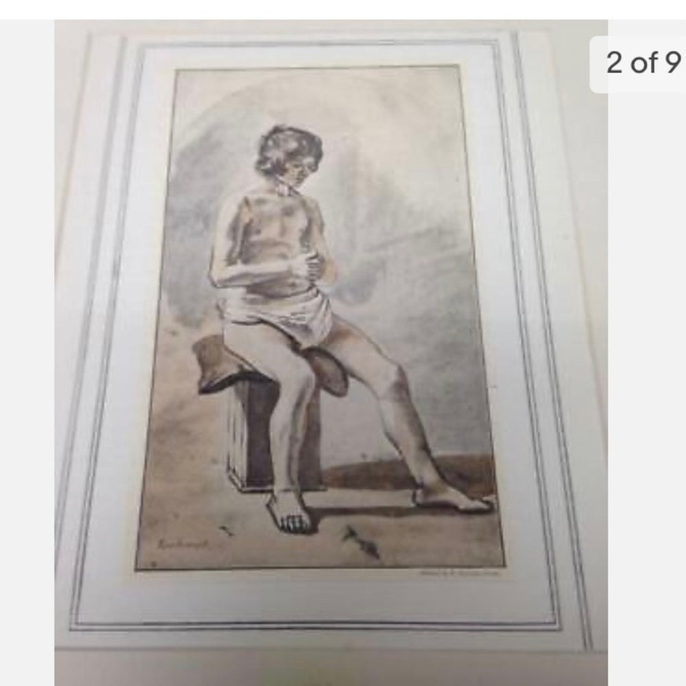 Antique (1906), Rembrandt Van Rijn, Rare etching of A Young Man-Titus This is