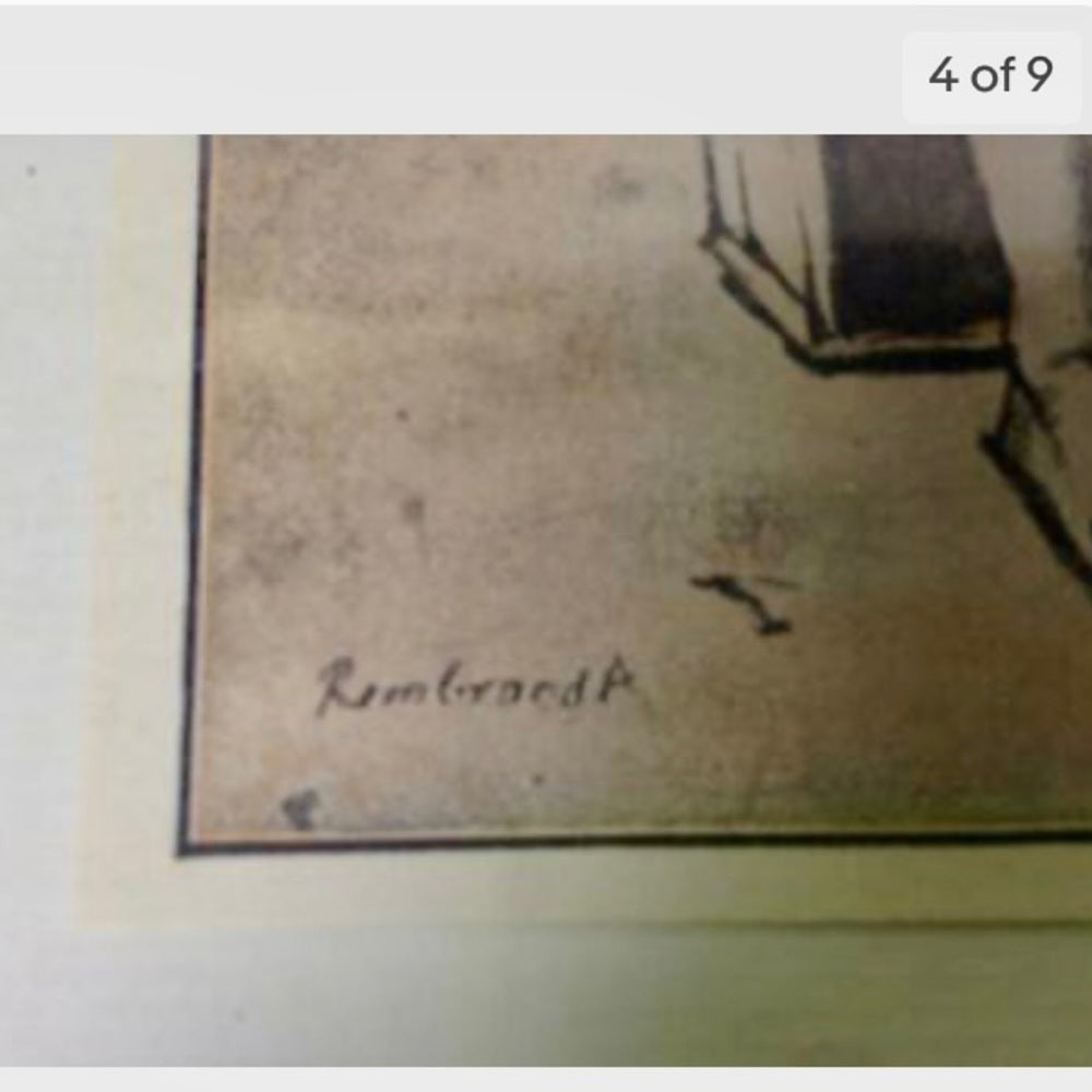 Antique (1906), Rembrandt Van Rijn, Rare etching of A Young Man-Titus This is