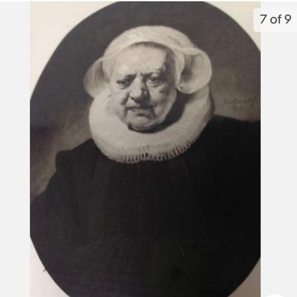 Antique (1906), Rare Etching of a Portrait of an Old Lady, By Rembrandt Van Rijn