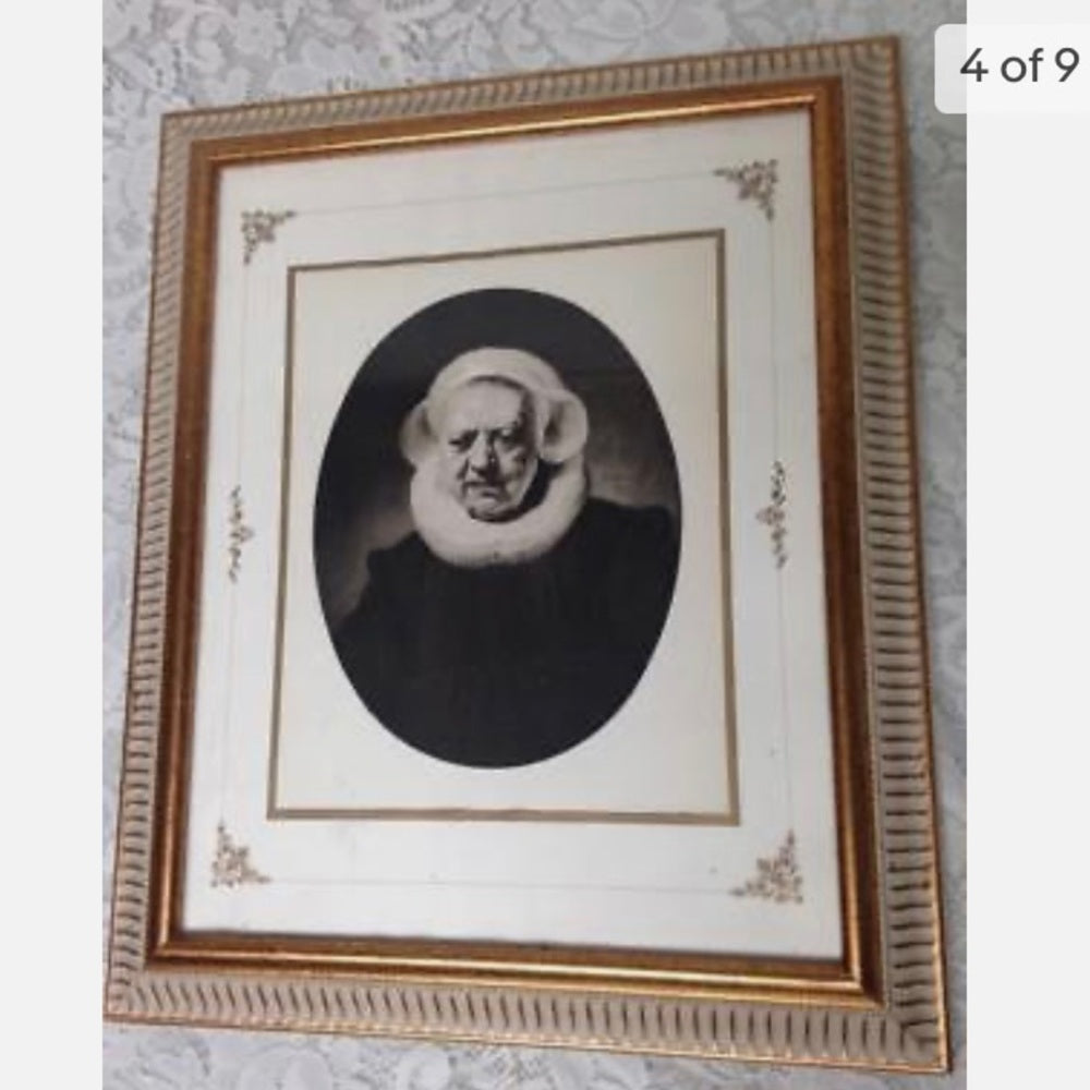 Antique (1906), Rare Etching of a Portrait of an Old Lady, By Rembrandt Van Rijn