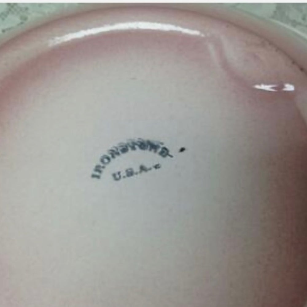 Vintage, Large, 12in H x 10in Pink Floral Pitcher With 16in Washbowl