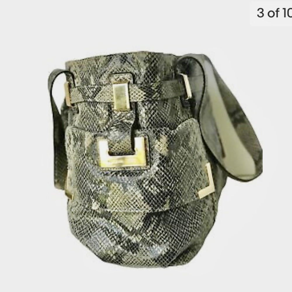 Michael Kors Faux Snakeskin Designer Satchel Hand Bag