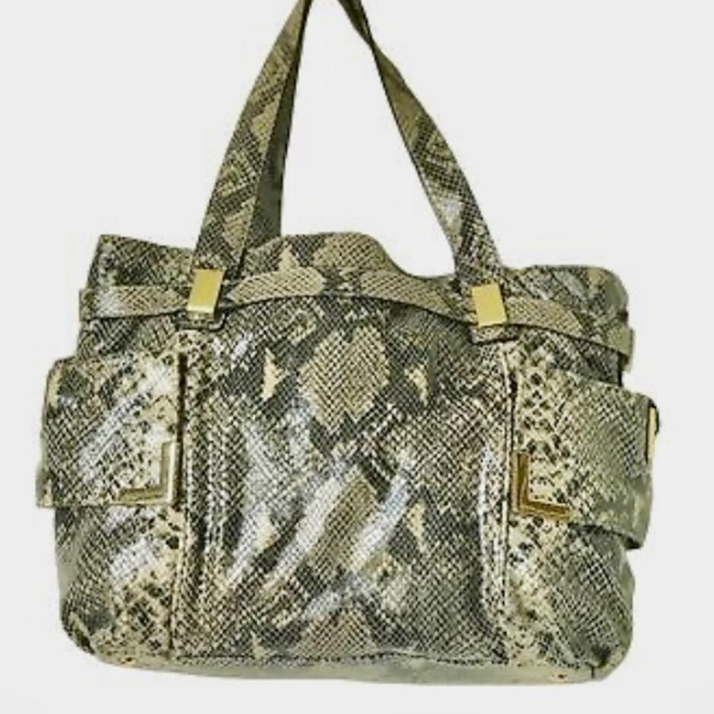 Michael Kors Faux Snakeskin Designer Satchel Hand Bag