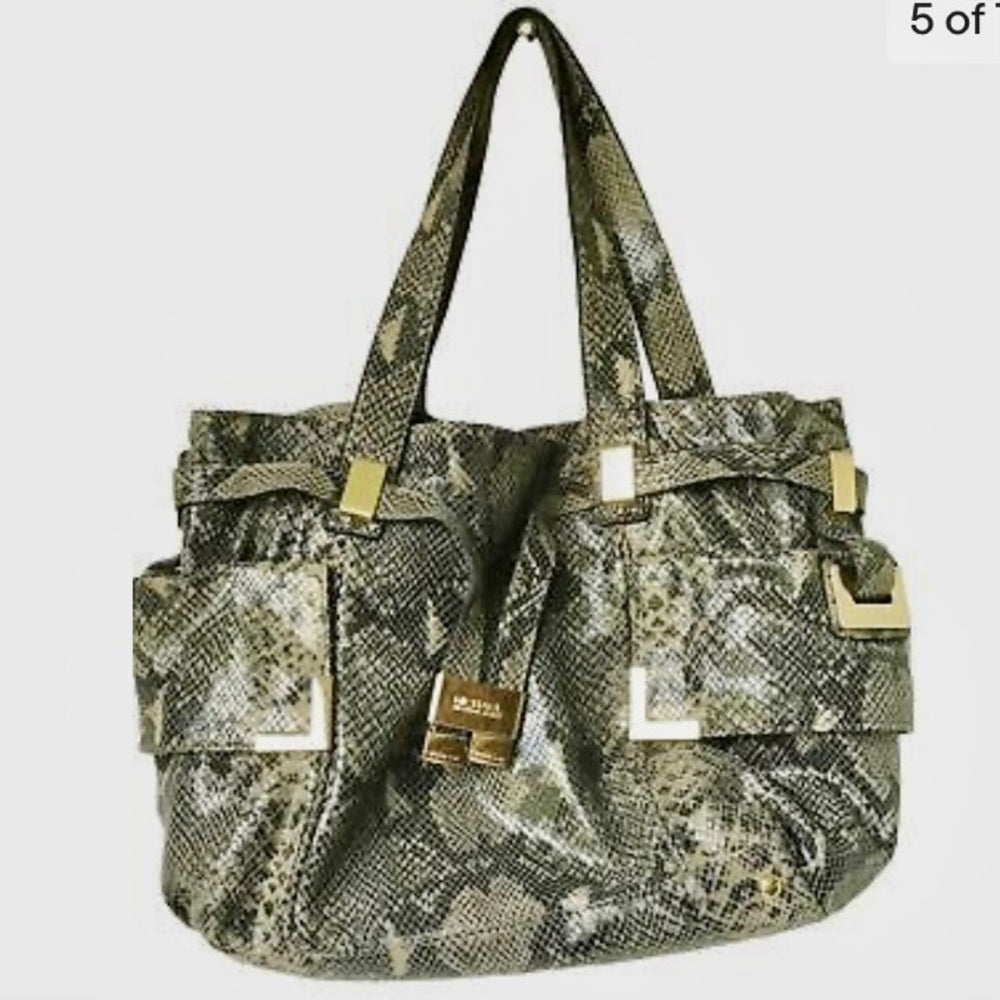 Michael Kors Faux Snakeskin Designer Satchel Hand Bag