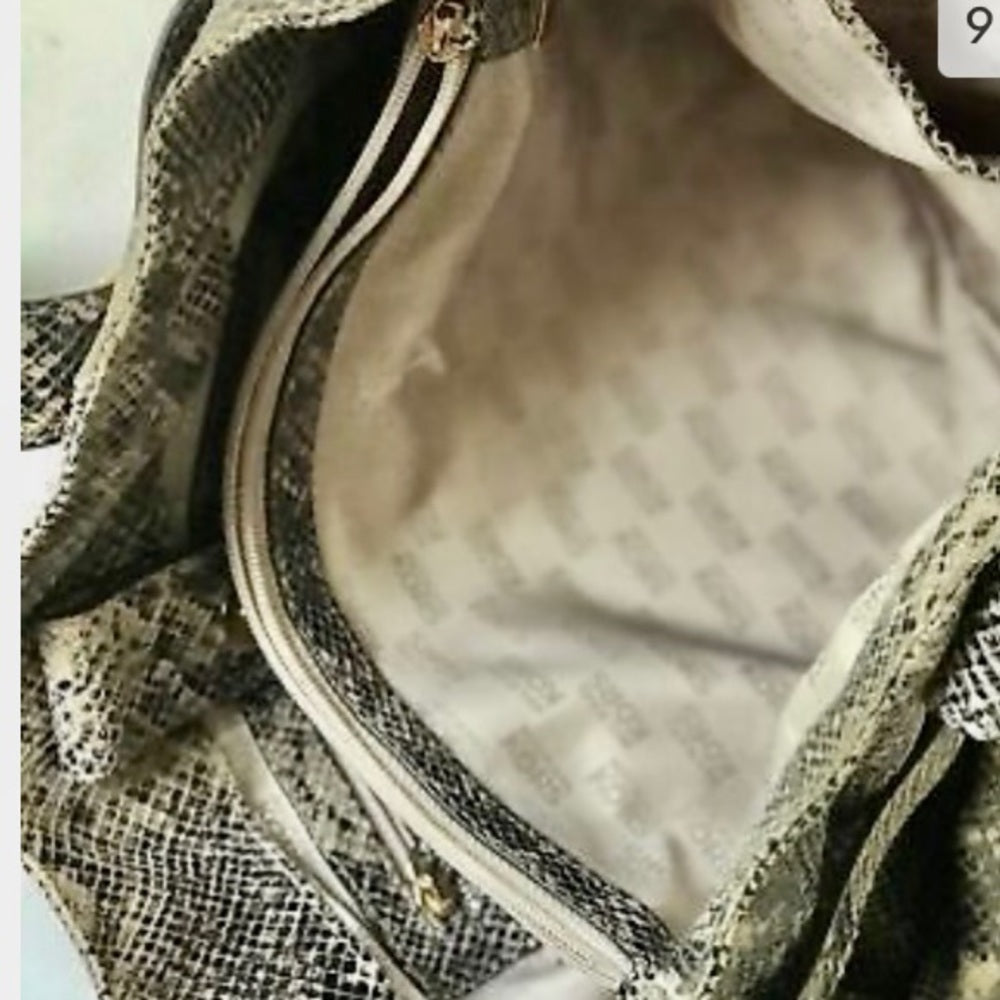 Michael Kors Faux Snakeskin Designer Satchel Hand Bag