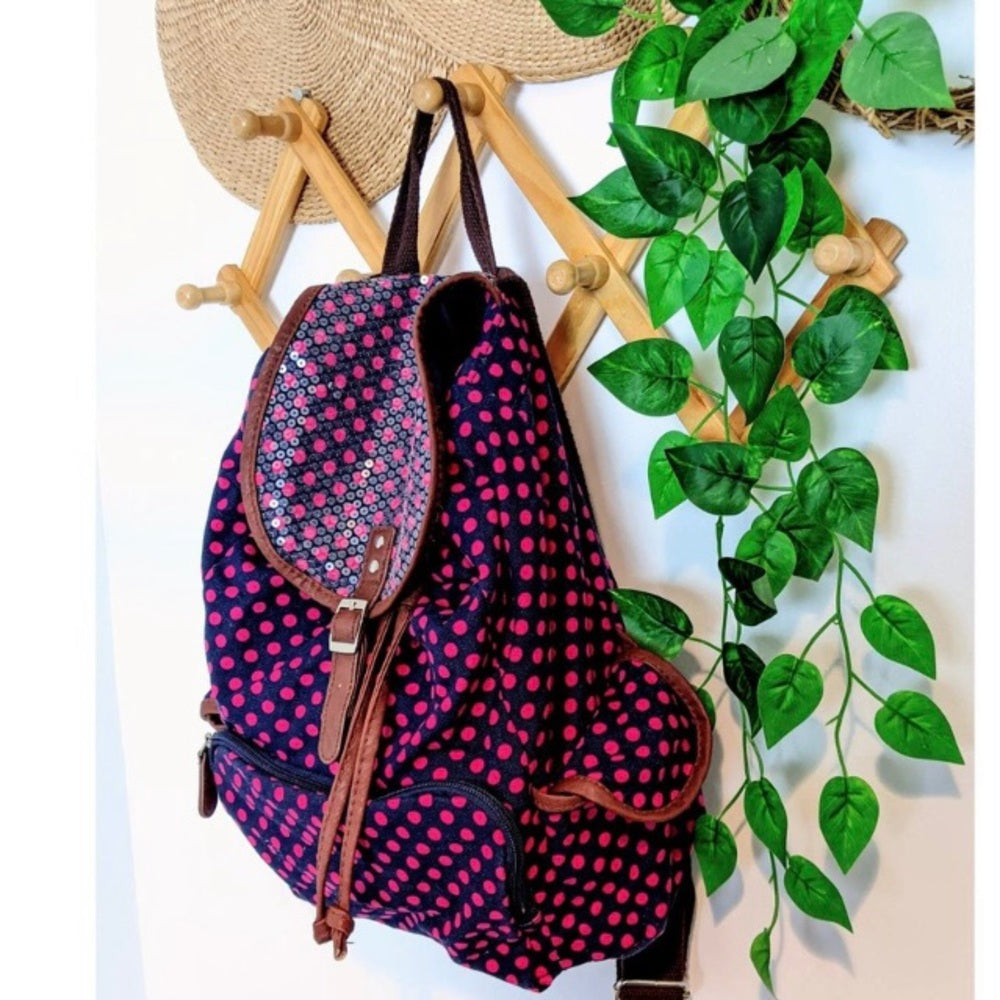 Hotpink Polka Dot Backpack