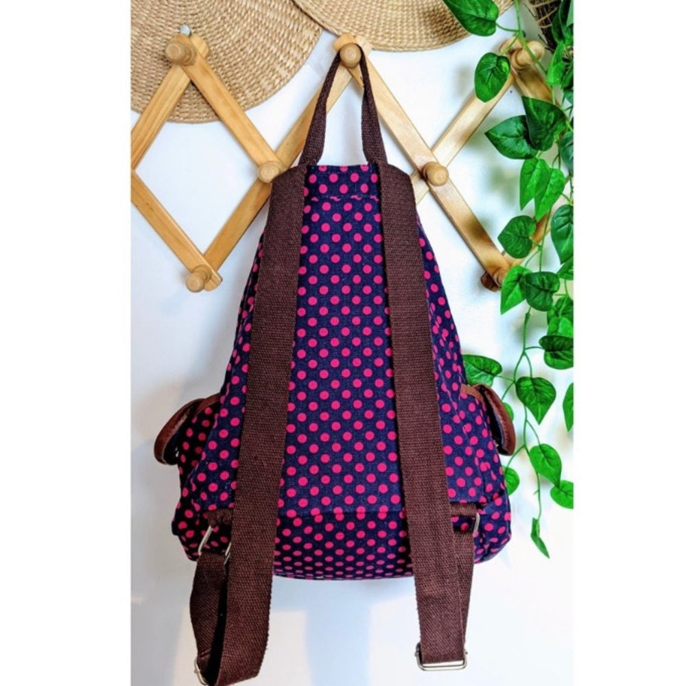 Hotpink Polka Dot Backpack