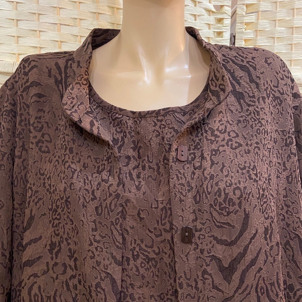 Susan Graver Brown Blouse with Tank top (Size 2XL)