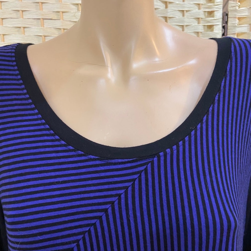 Philosophy Black and Purple Striped Tunic -Dress Size L-2XL