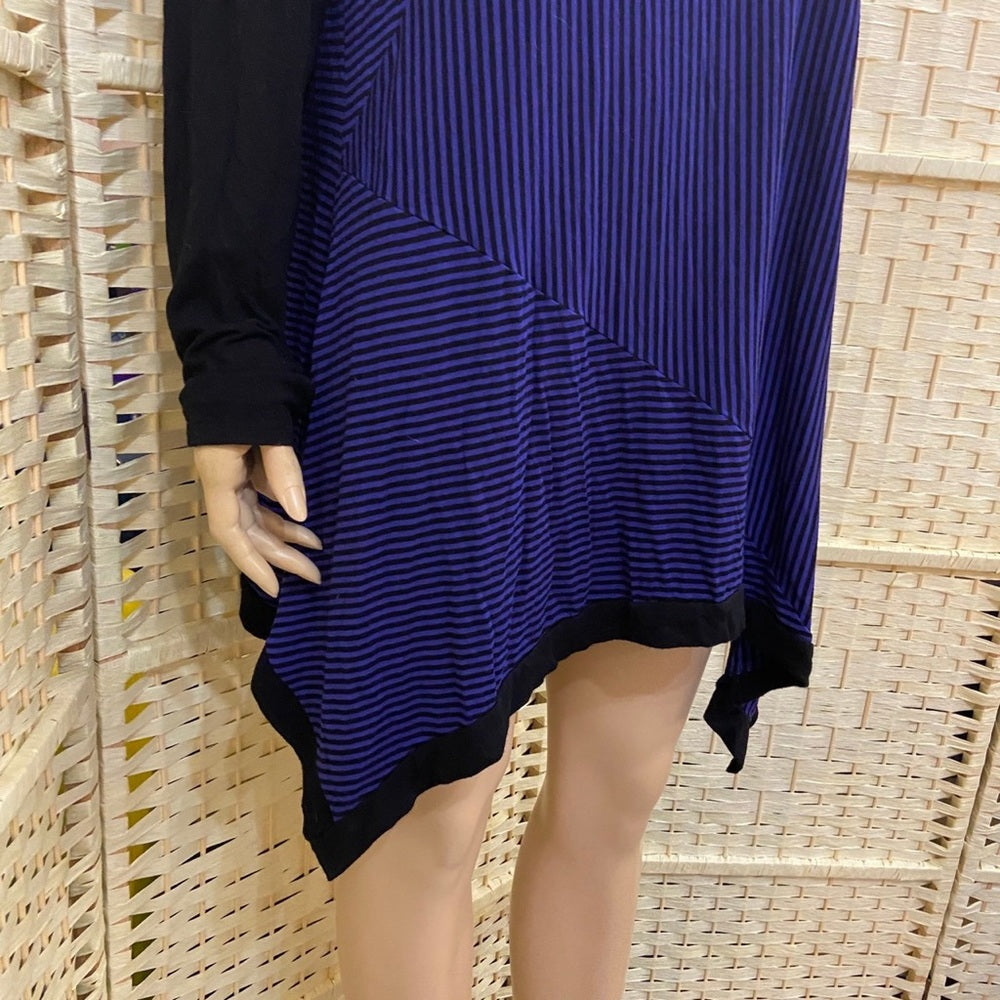 Philosophy Black and Purple Striped Tunic -Dress Size L-2XL