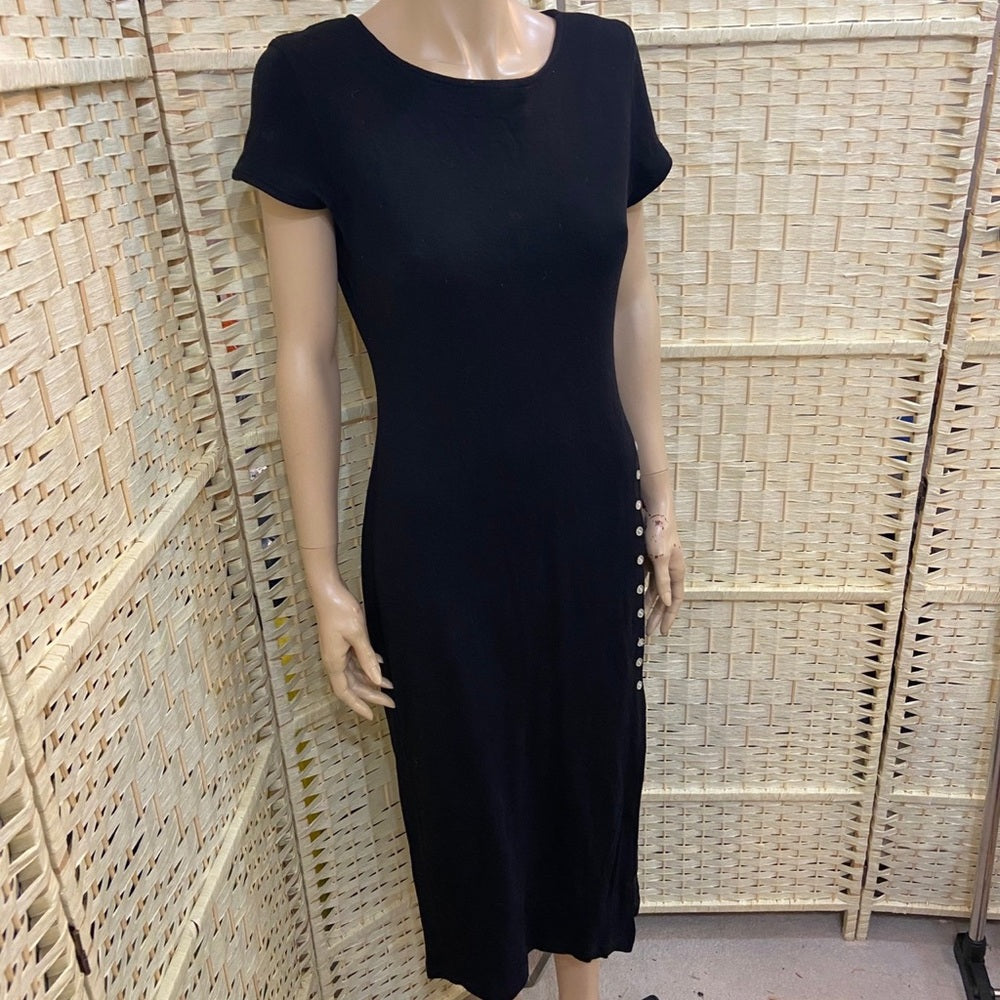 Ronnie Rosado J. Klein & Co., Black Dress with Side Buttons (SIze 12)